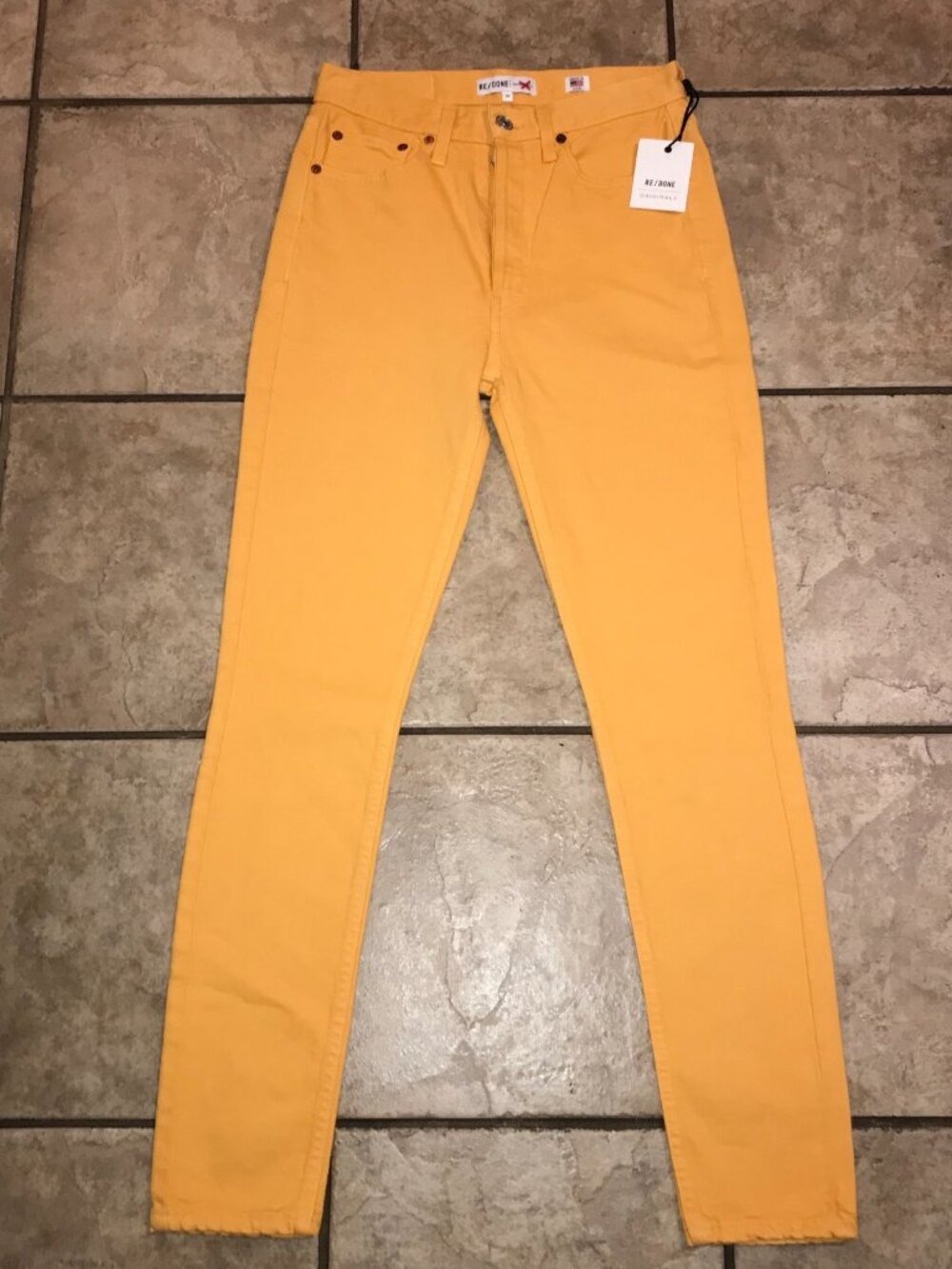RARE Women's Re/Done High Rise Stretch Button Fly Skinny Jeans-SAMPLE-Size 26